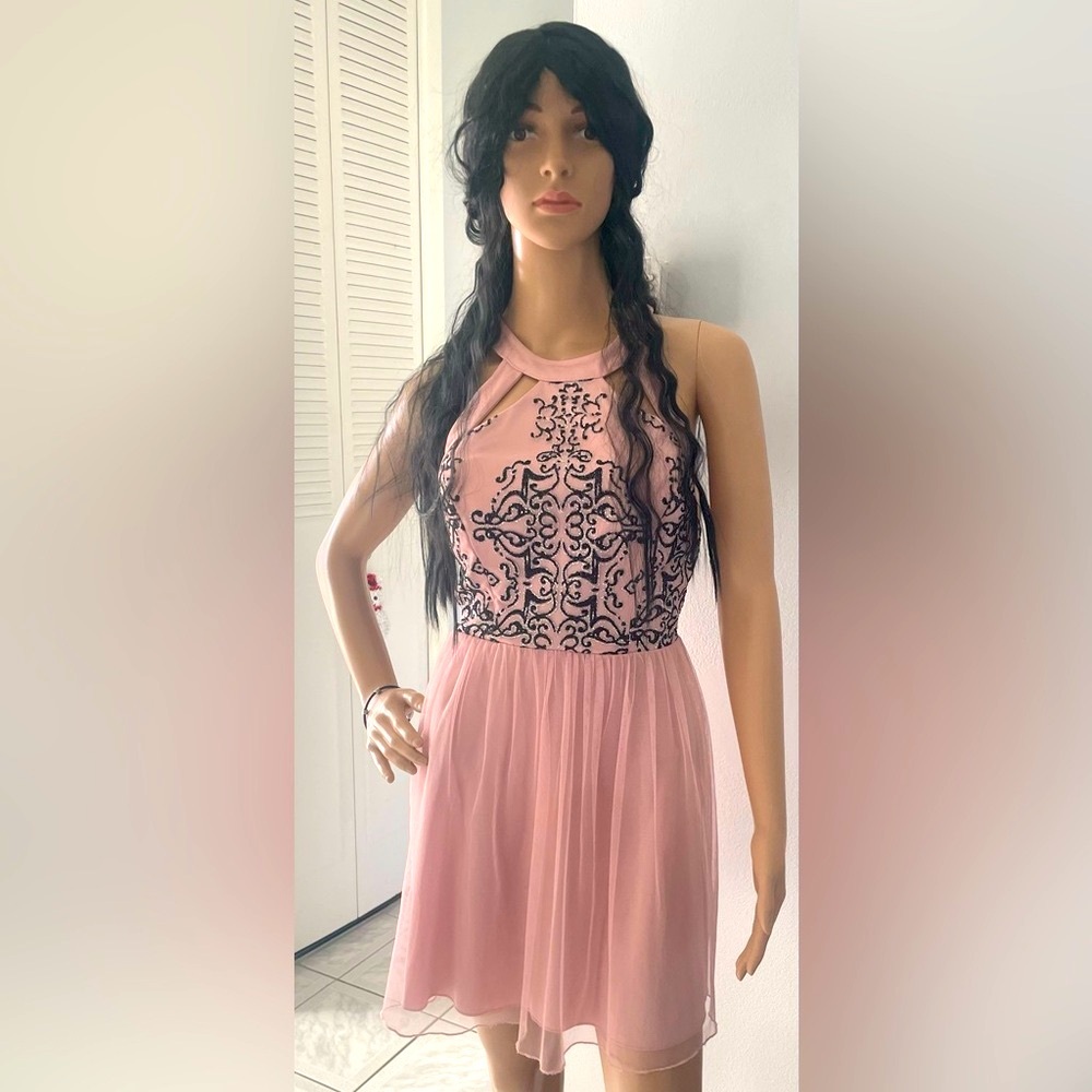 Xtroadinary Dress light pink, black & silver Great for wedding, birthday, Small
